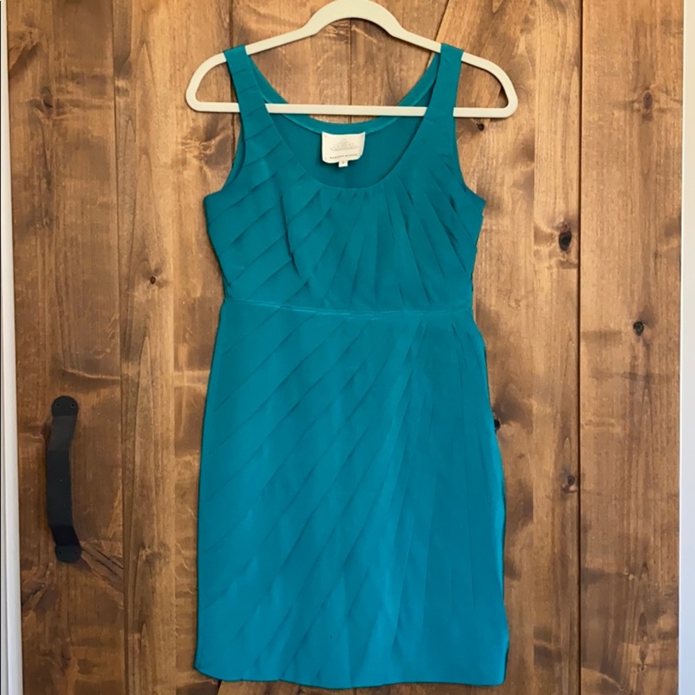 Small, teal Madison Marcus sleeveless dress!